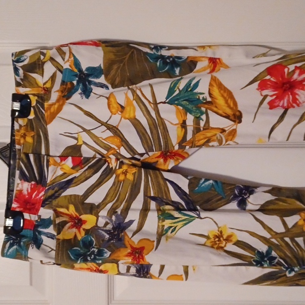 Cache Multicolor Leaf Print Pants - image 5